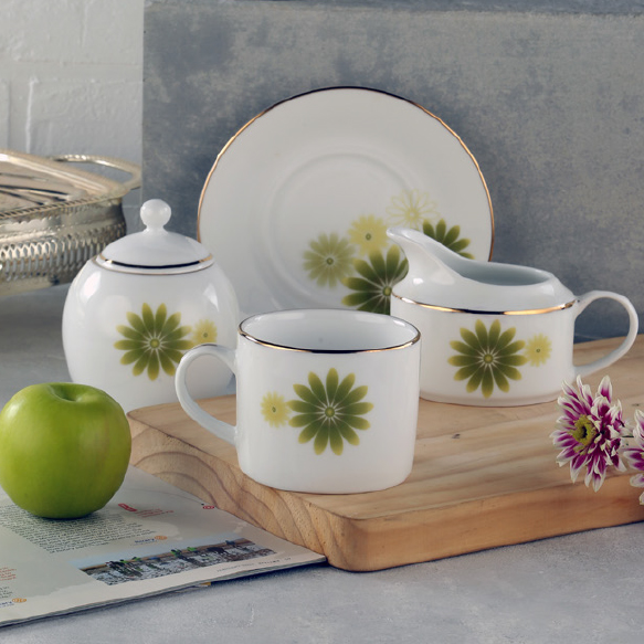 Dankotuwa | Green Flower 17 Pcs Tea Set