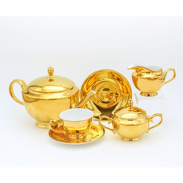 Dankotuwa | Fully Gold 17 Pieces Tea Set