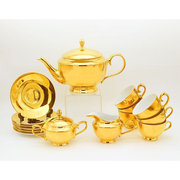 Dankotuwa | Fully Gold 17 Pieces Tea Set