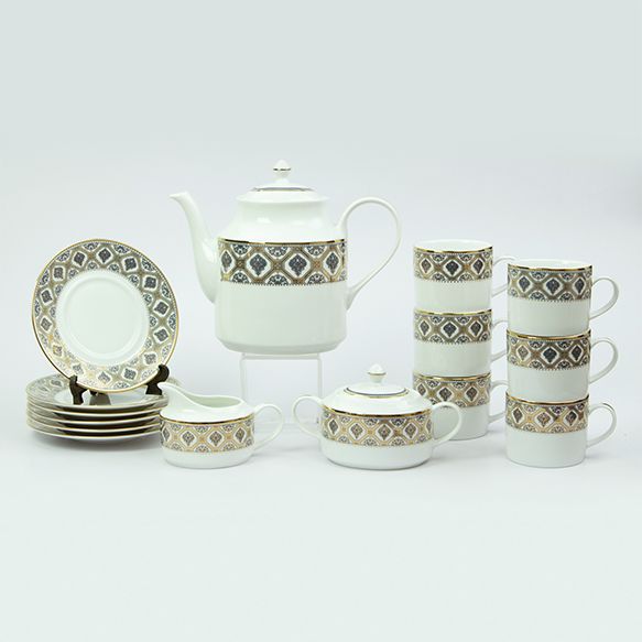 Dankotuwa | Doris Grey 17 Pieces Tea Set