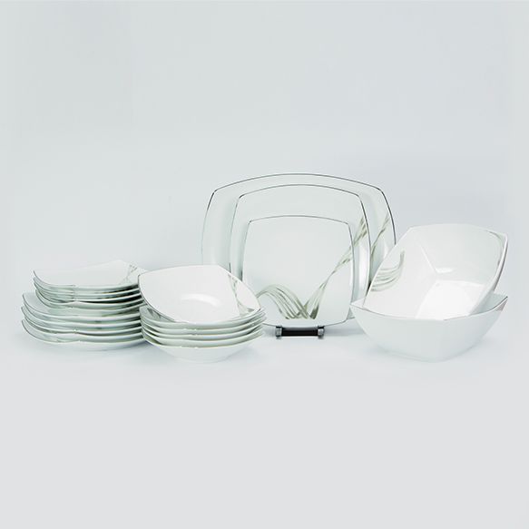 Dankotuwa | Fancy Wave Platinum 21 Pieces Dinner Set