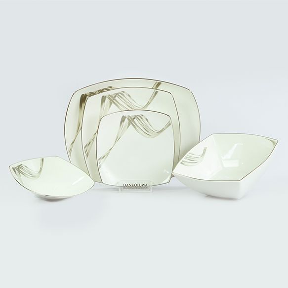 Dankotuwa | Fancy Wave Platinum 21 Pieces Dinner Set