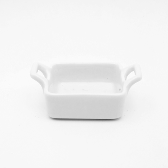 Dankotuwa | White Two Handle Square Mini Dish-RFPL