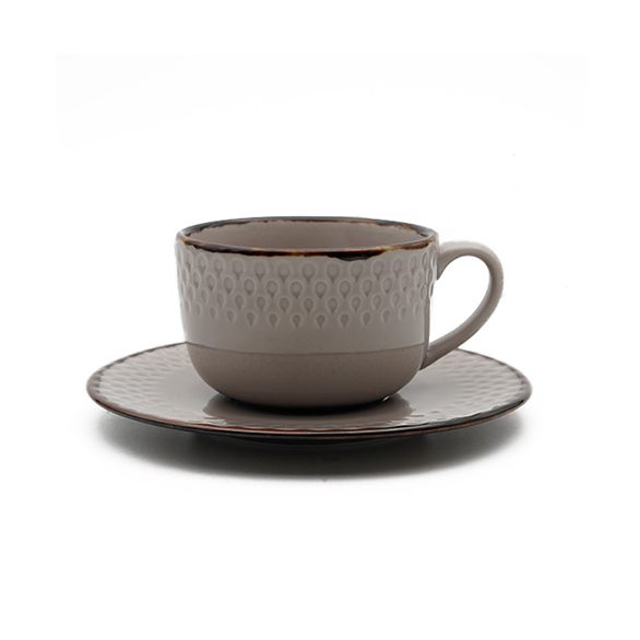 Dankotuwa | Water Drop Light Gray With Iron Edge 12 Pcs Tea Set
