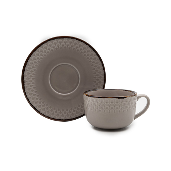 Dankotuwa | Water Drop Light Gray With Iron Edge 12 Pcs Tea Set