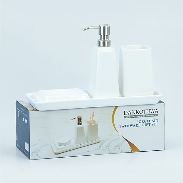 Dankotuwa | Ivory 4 Pcs Bathware Set & Sunflower Meadow Wall Art Set