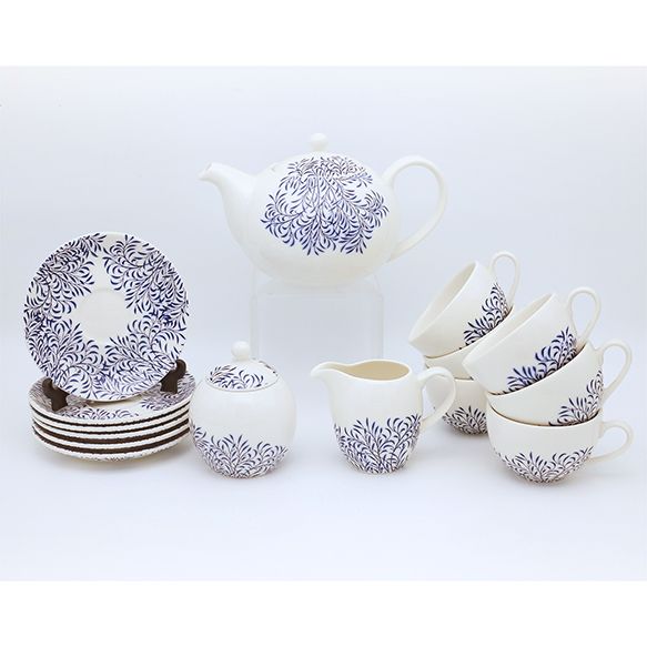 Dankotuwa | Blue Leaf 17 Pieces Tea Set 