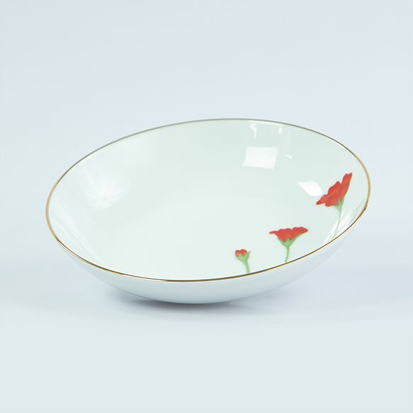 Dankotuwa | Red Flower  Cereal Bowl 