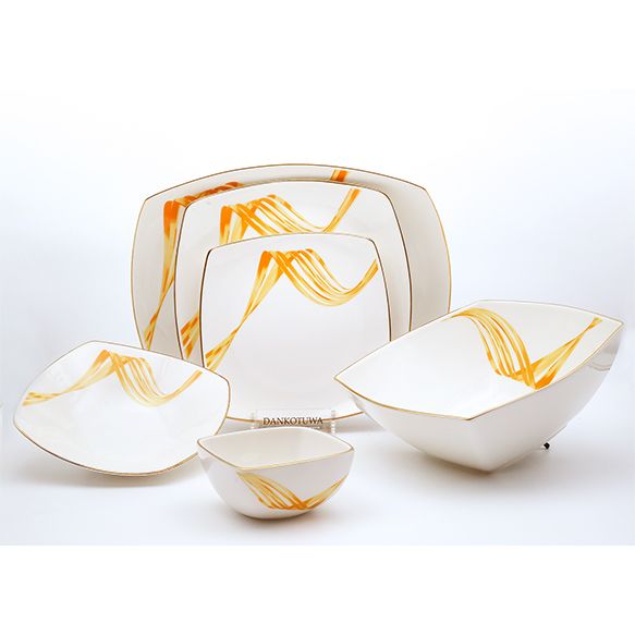 Dankotuwa | Fancy Wave Gold 35 Pieces Dinner Set