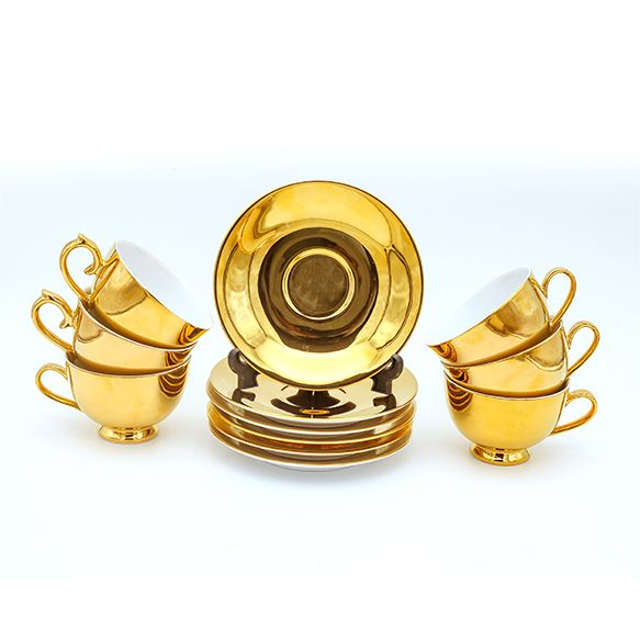 Dankotuwa | Fully Gold 12 Pieces Tea Set