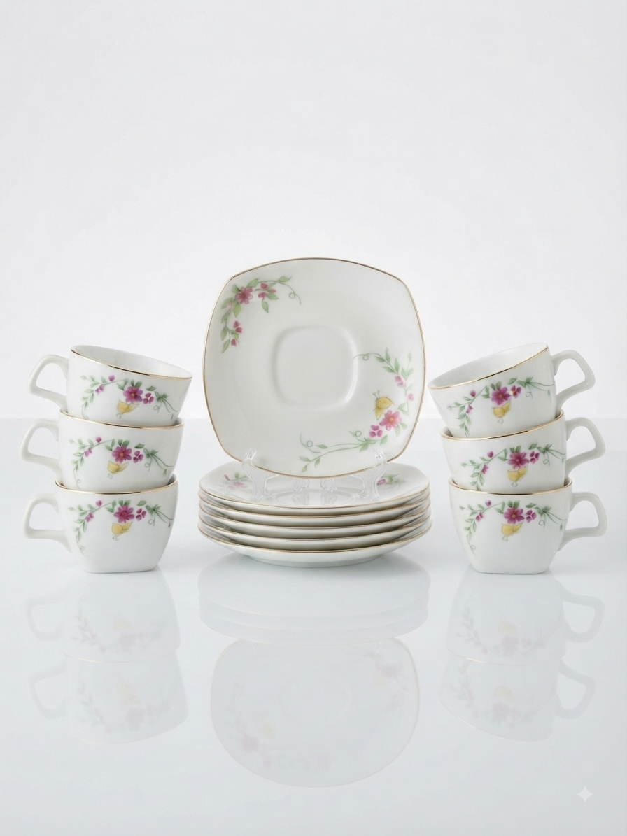Dankotuwa | Yellow Butterfly 12 Pcs Tea Set