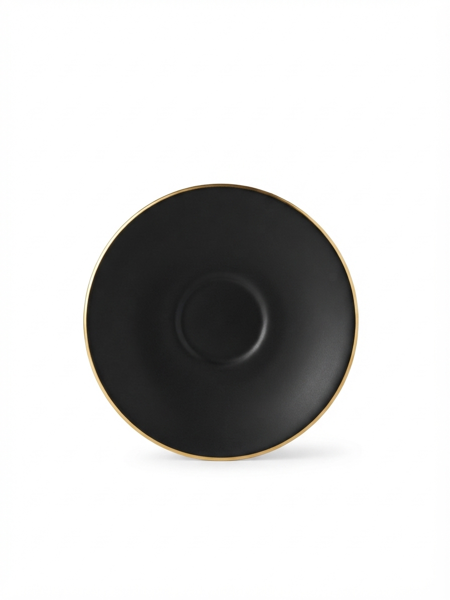 Dankotuwa | Matte Black With Gold Line 12 Pcs Tea Set