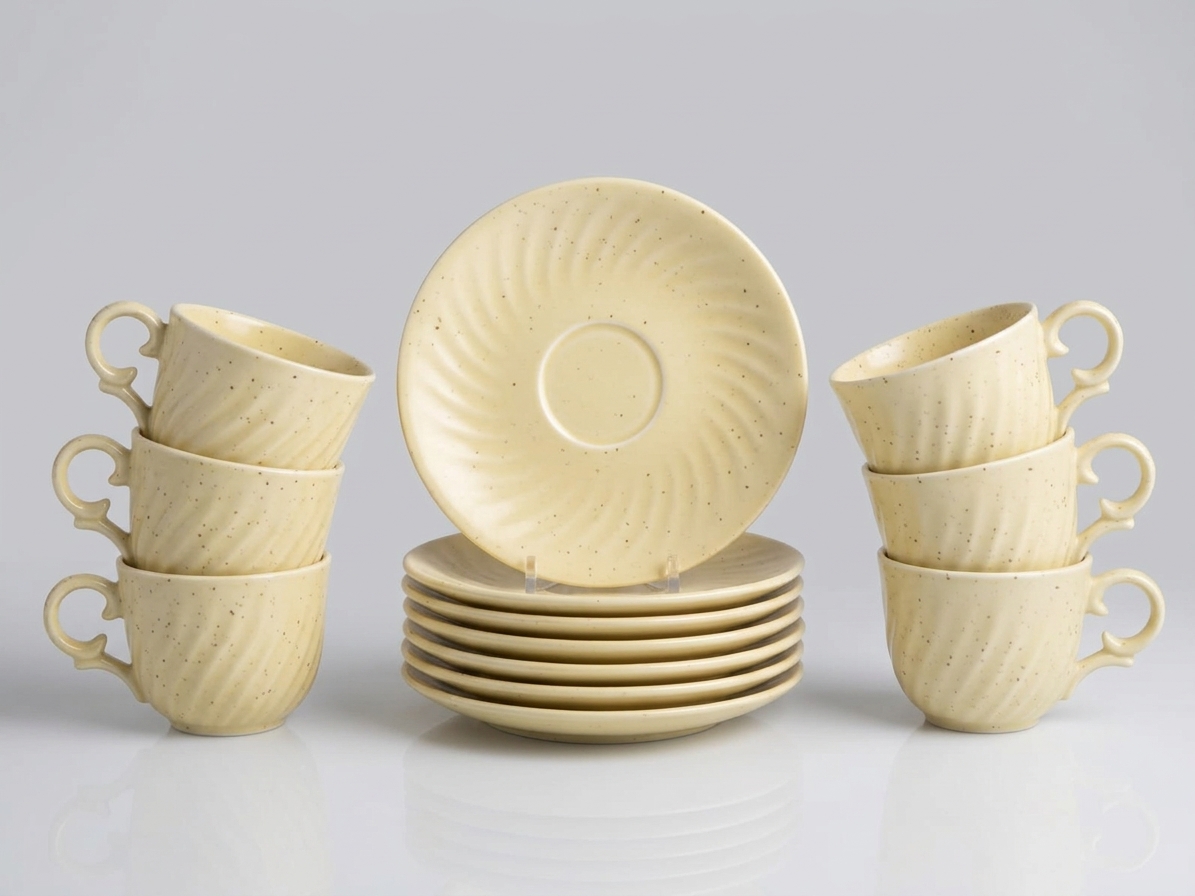 Dankotuwa | Earth Collection Desert Mist 12 Pcs Tea Set & 6 Dinner Plates