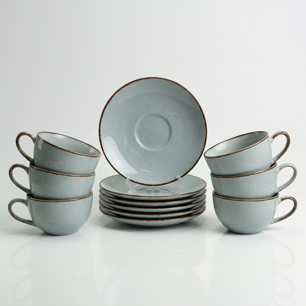 Dankotuwa | Mr & Mrs Mug Set & Urban Gray 12 Pcs Tea Set