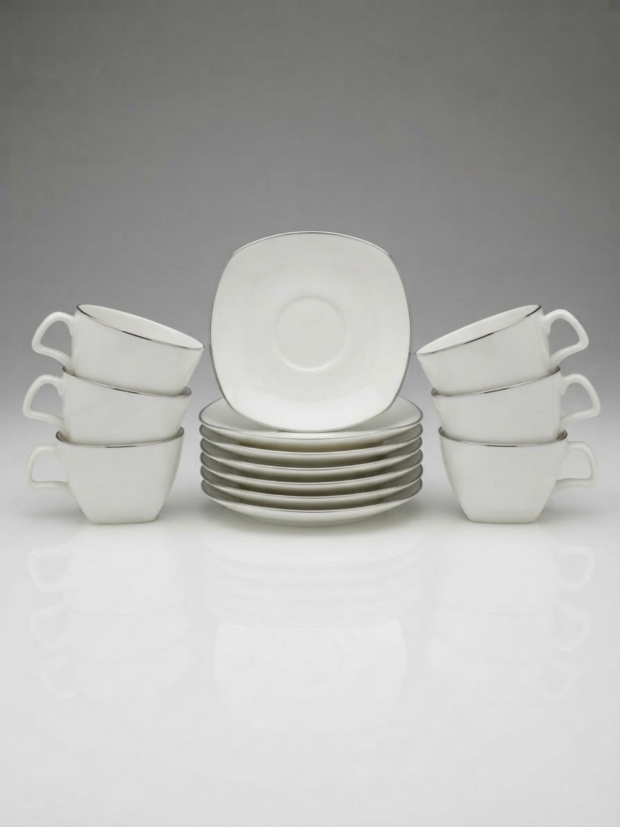 Dankotuwa | Cherry Platinum Square 12 Pcs Tea Set (NBC)