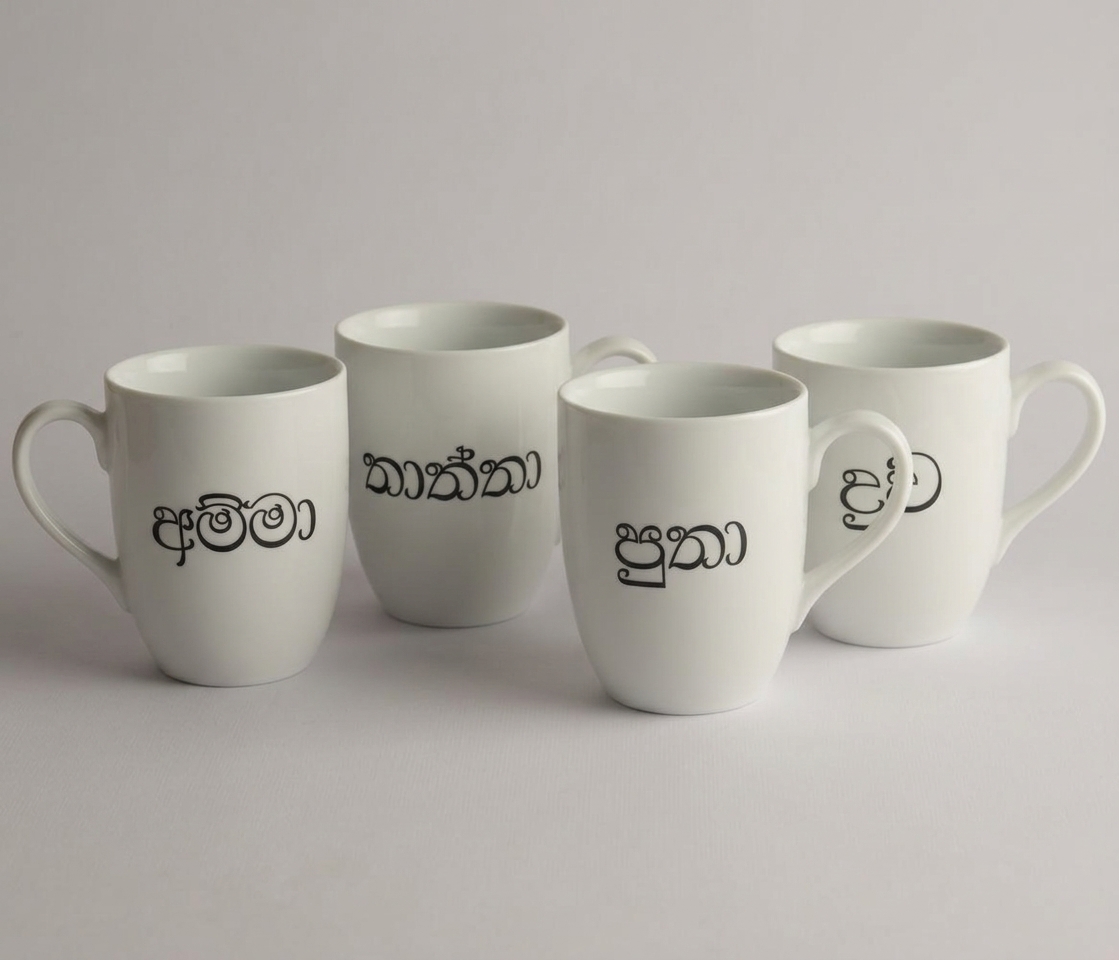 Dankotuwa | Family Eddtion - 4 Mugs (Father + Mother + Daughter + Son)
