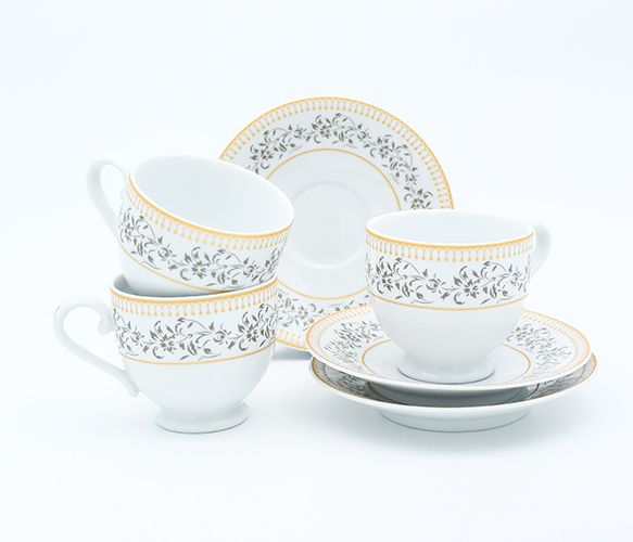 Dankotuwa | Spiral Galaxy Red 35 Pieces Dinner Set + Golden Glimmer 17 Pieces Tea Set