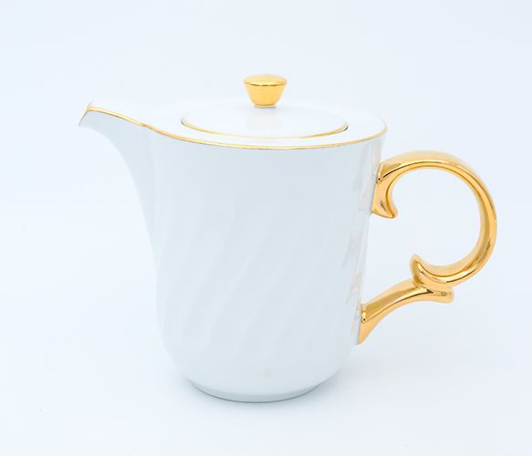 Dankotuwa | White with Gold Handle 17 Pieces Tea Set