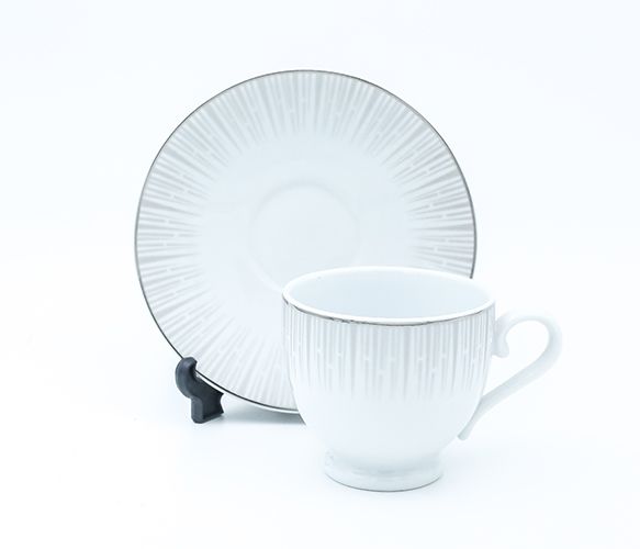 Dankotuwa | Luminous Silver Tea Cup & Saucer