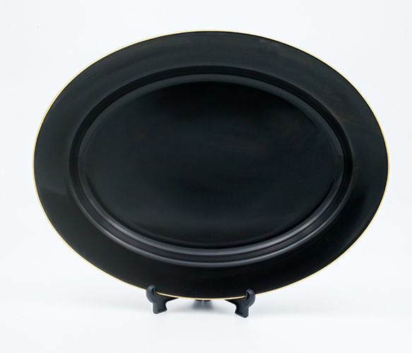 Dankotuwa | Matt Black with Gold Line Platter