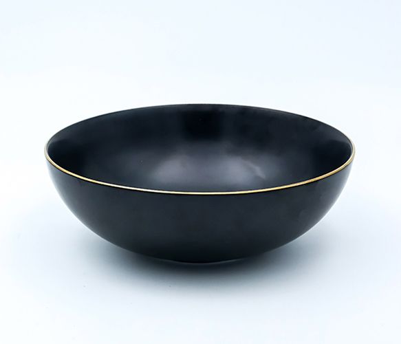 Dankotuwa | Matt Black with Gold Line Cereal bowl