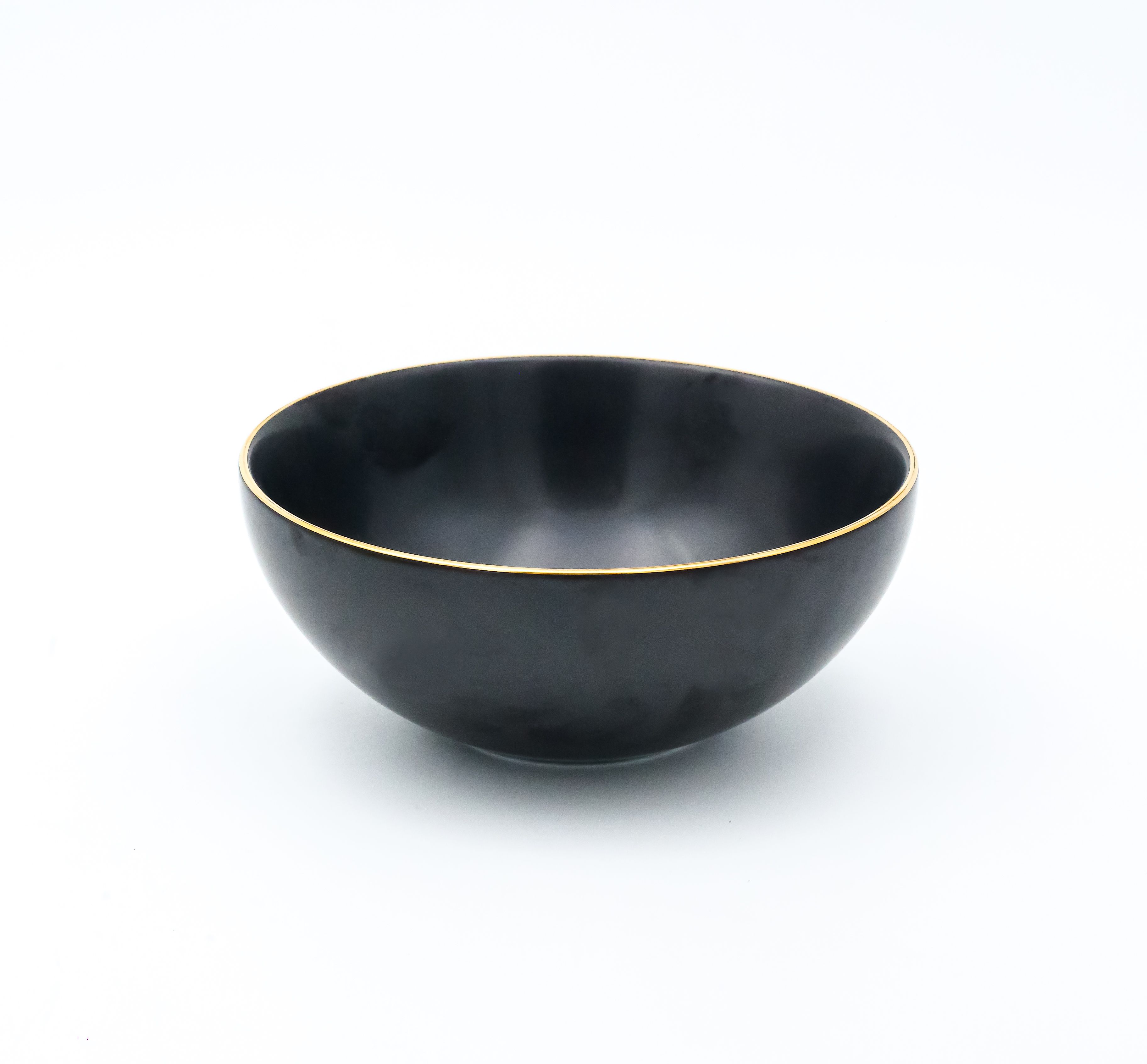 Dankotuwa | Matt Black with Gold Line Fruit Saucer