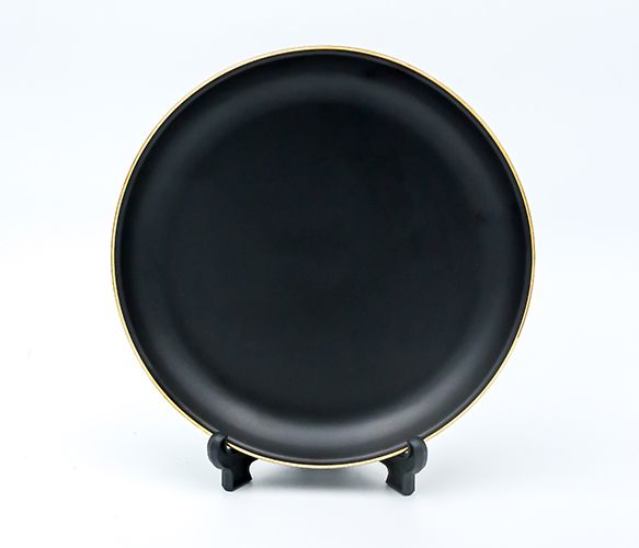 Dankotuwa | Matt Black with Gold Line Salad Plate