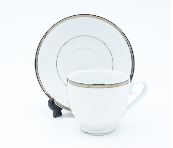 Dankotuwa | 5mm Silver Band Tea Cup & Saucer