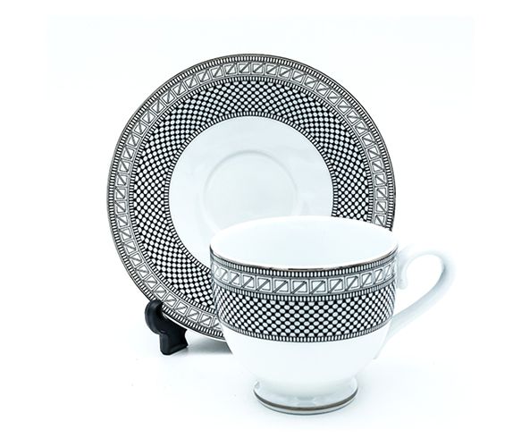 Dankotuwa | Black Lace Tea Cup & Saucer