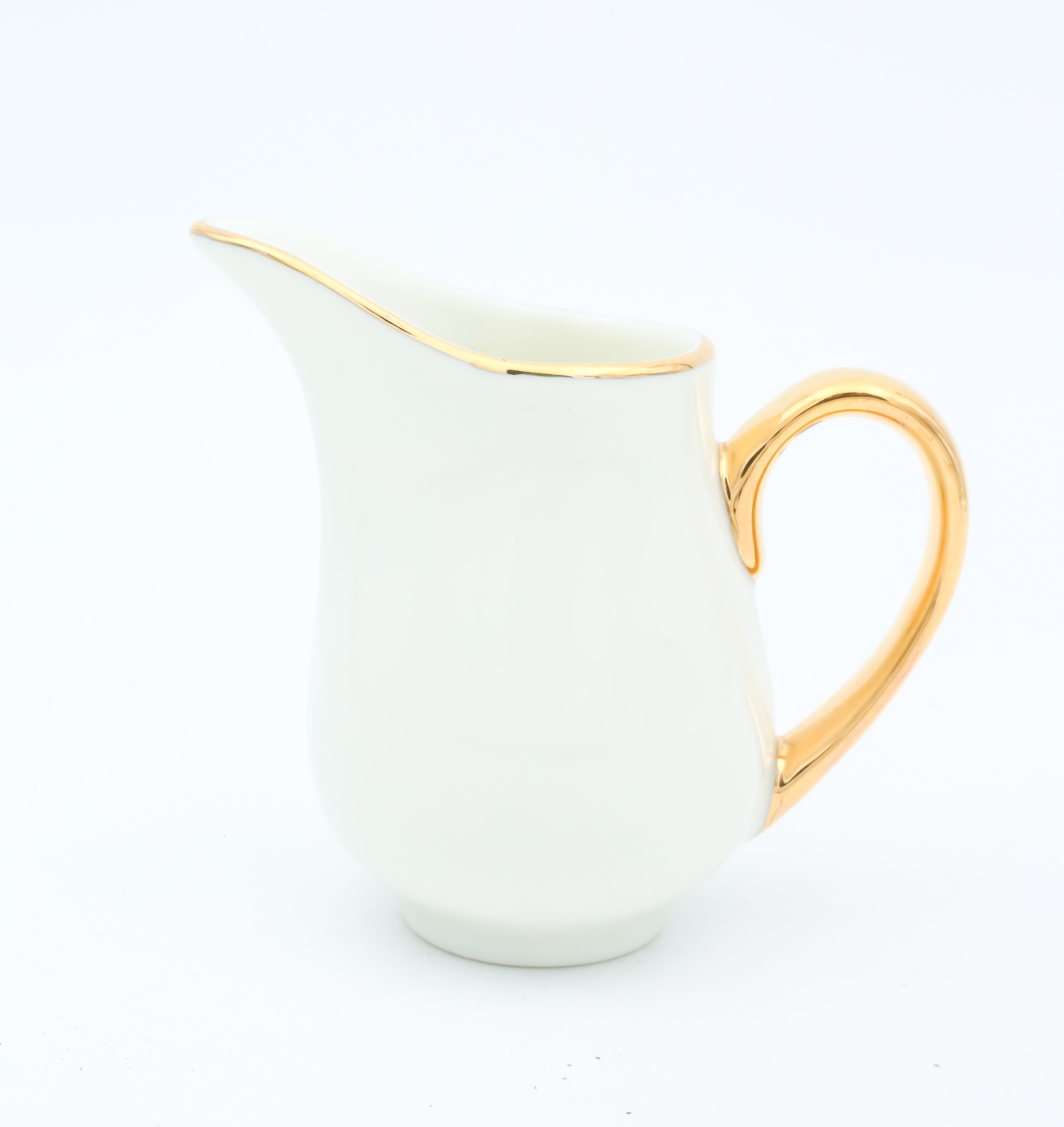 Dankotuwa | Ivory Gold Handle Creamer