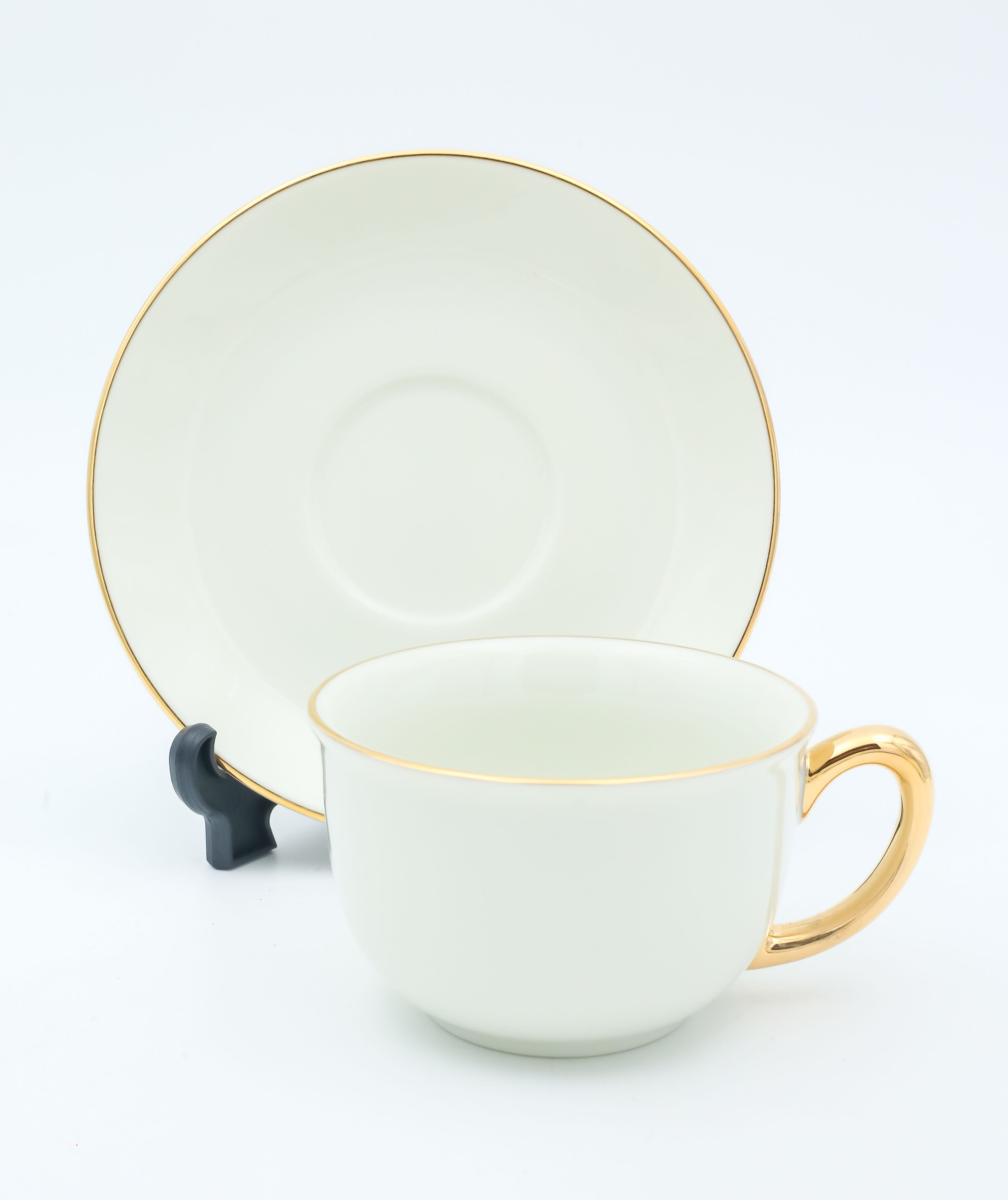 Dankotuwa | Ivory Gold Handle Tea Cup & Saucer