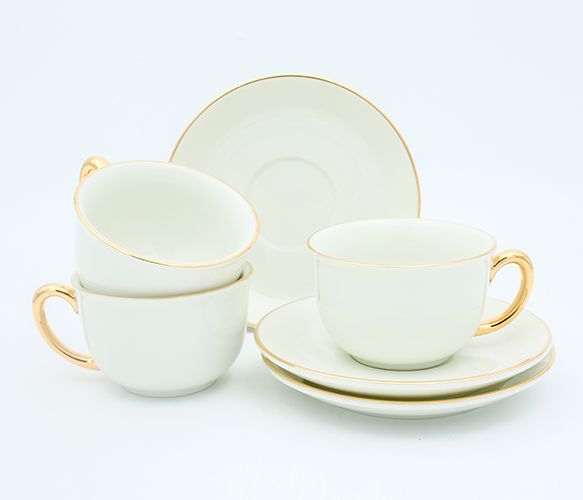 Dankotuwa | Ivory Gold Handle 12 Pieces Tea Set