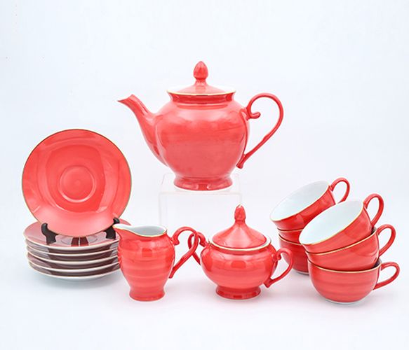 Dankotuwa | Spiral Galaxy Red 17 Pieces Tea Set