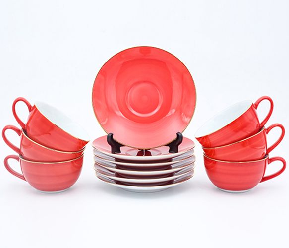 Dankotuwa | Spiral Galaxy Red 12 Pieces Tea Set