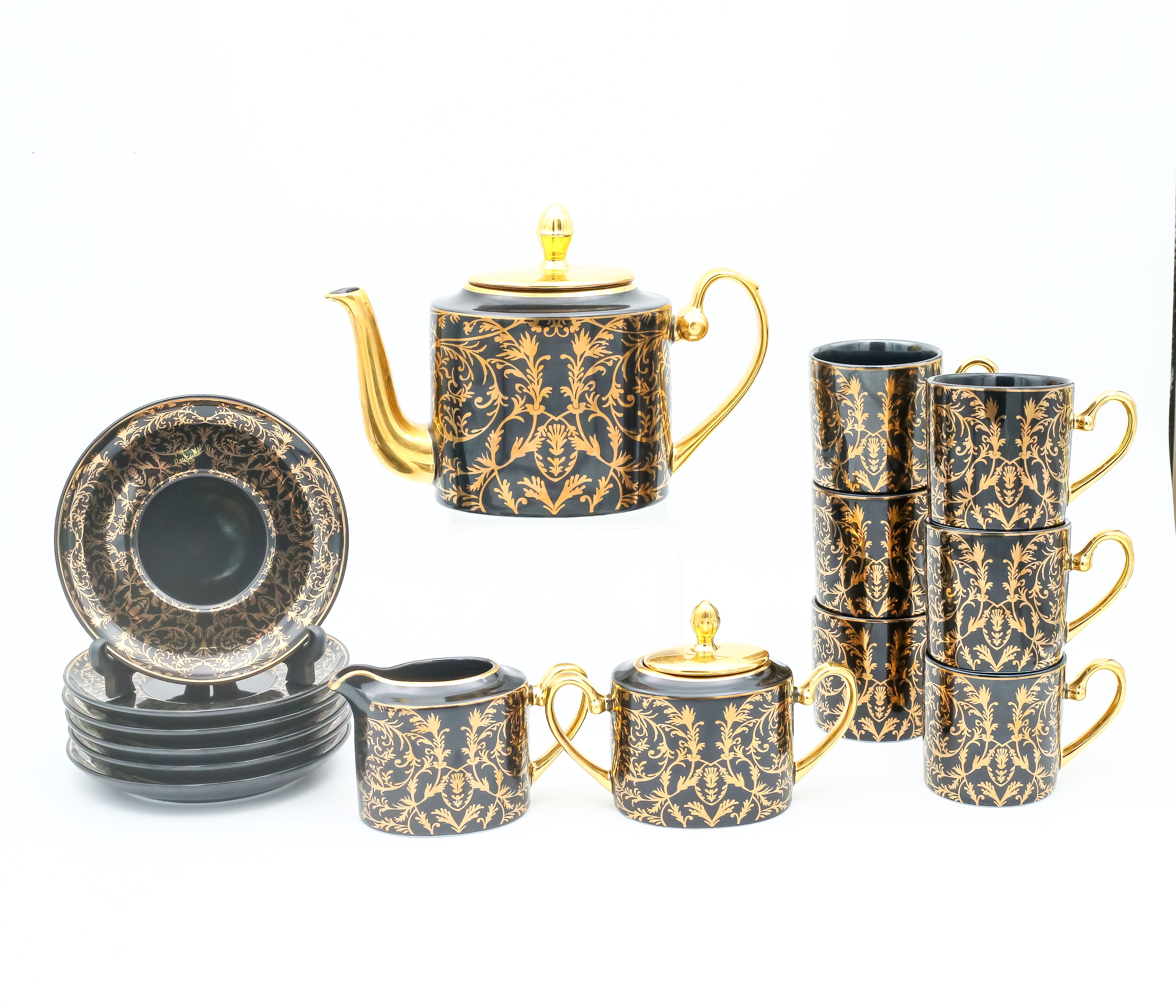 Dankotuwa | Oval Black 17 PCS Tea Set