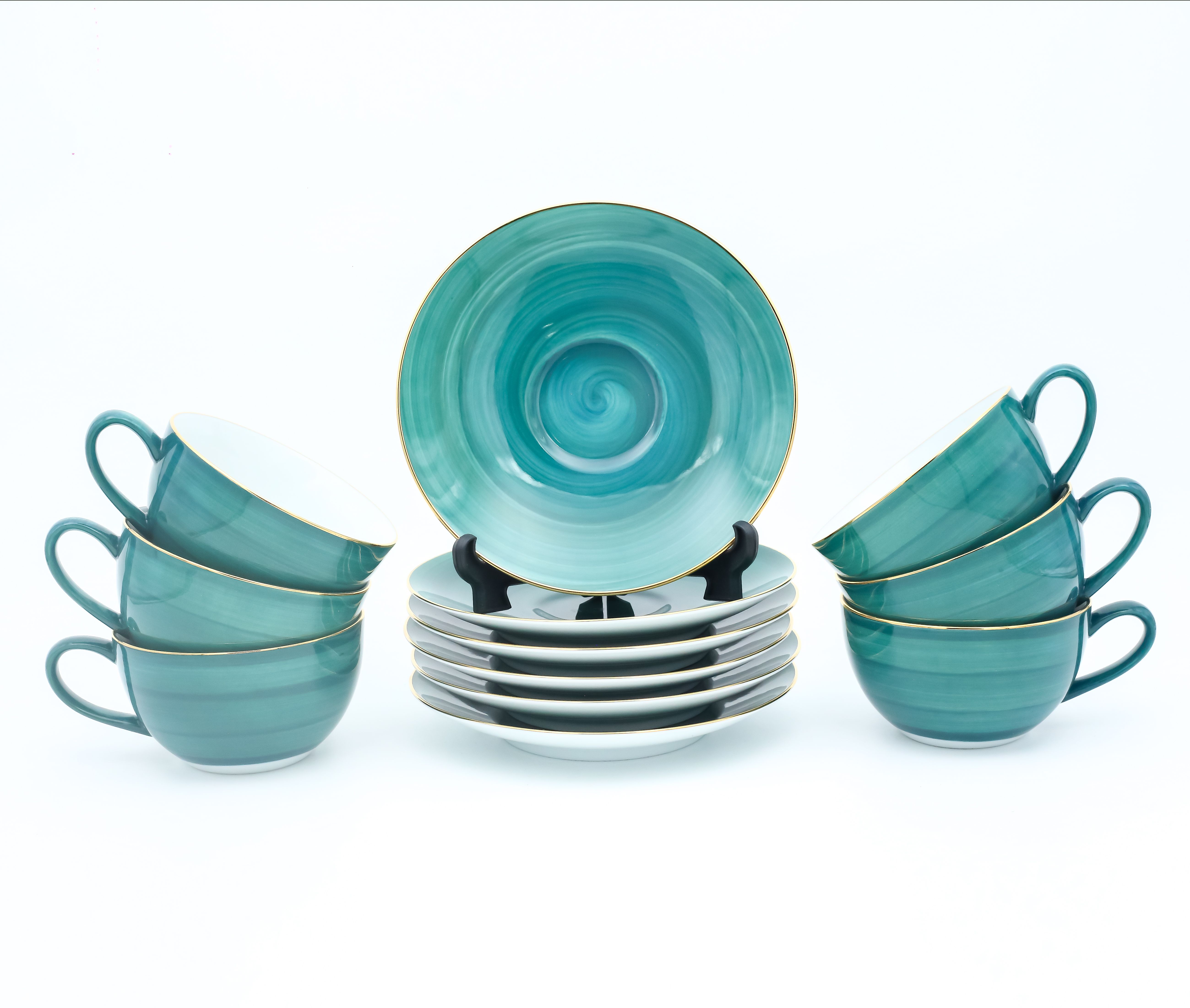 Dankotuwa | Spiral Galaxy Green 12 Pieces Tea Set