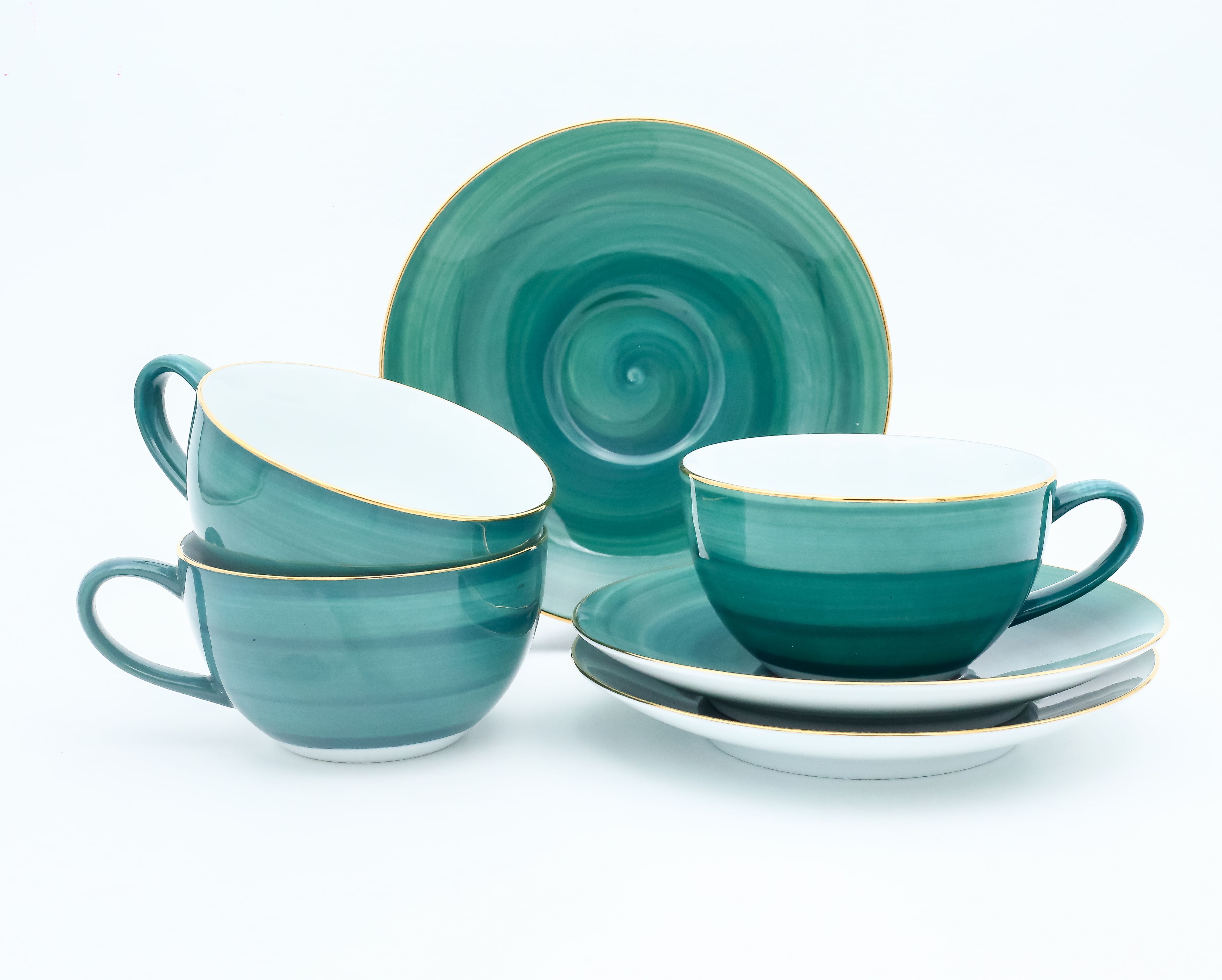 Dankotuwa | Spiral Galaxy Green 12 Pieces Tea Set