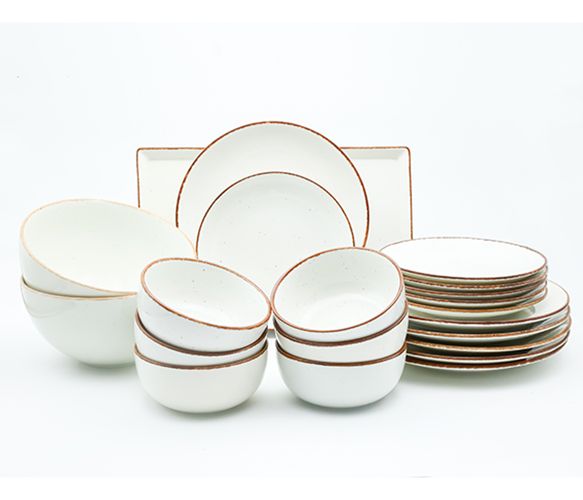 Dankotuwa | Speckled Brown 21 Pieces Dinner Set