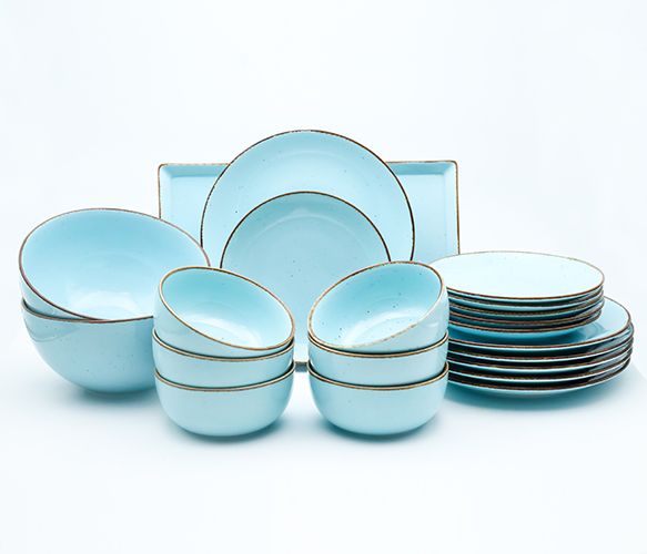 Dankotuwa | Aqua Blue 21 Pieces Dinner Set