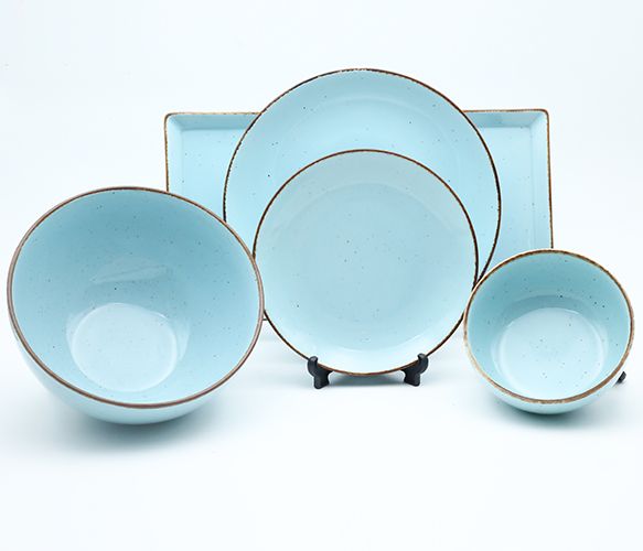 Dankotuwa | Aqua Blue 21 Pieces Dinner Set