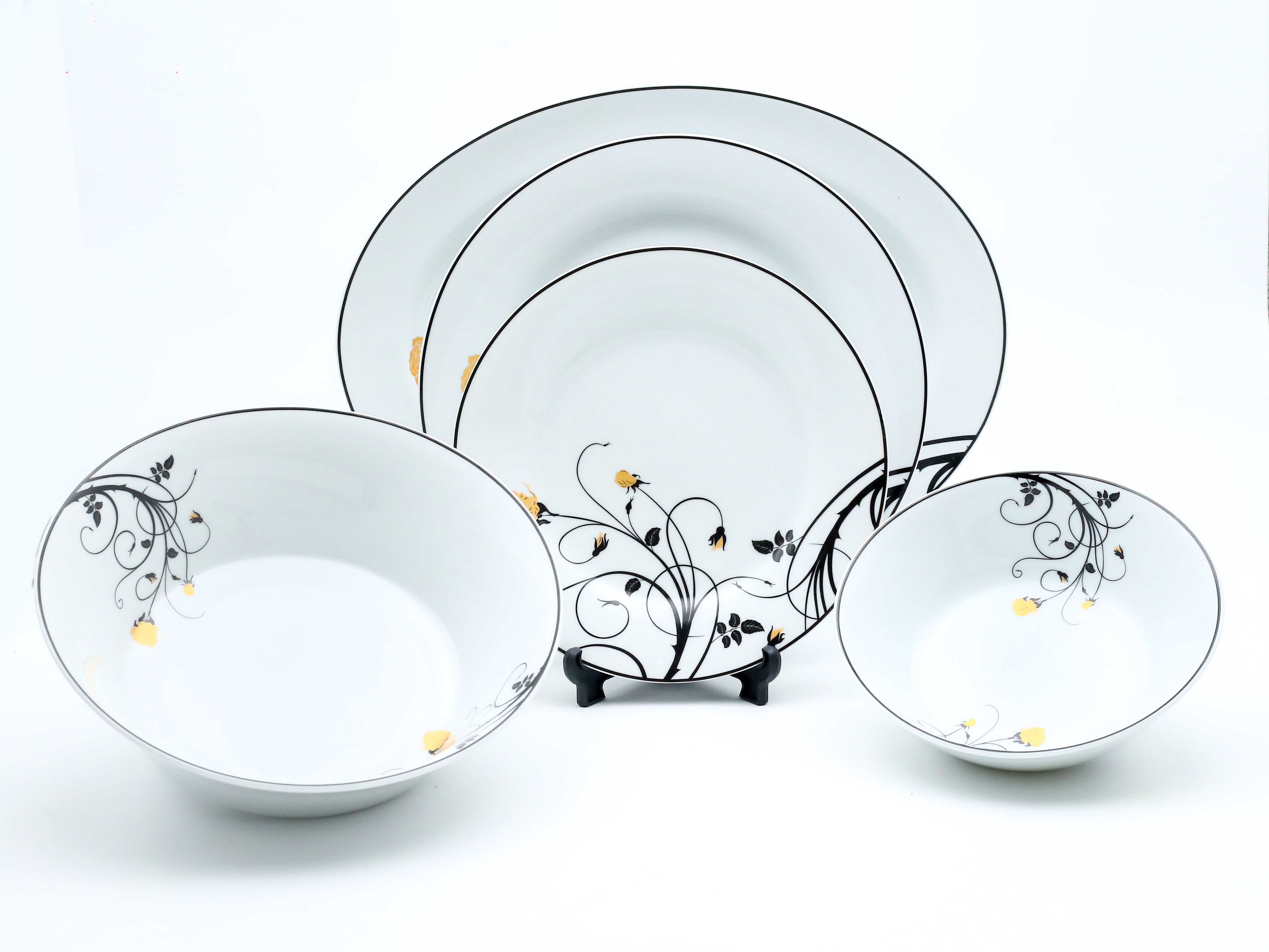 Dankotuwa | Black Rose 21 Pieces Dinner Set