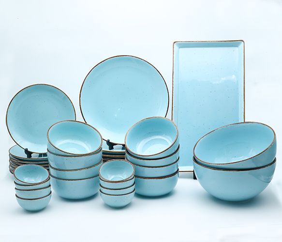 Dankotuwa | Aqua Blue 35 Pieces Dinner Set