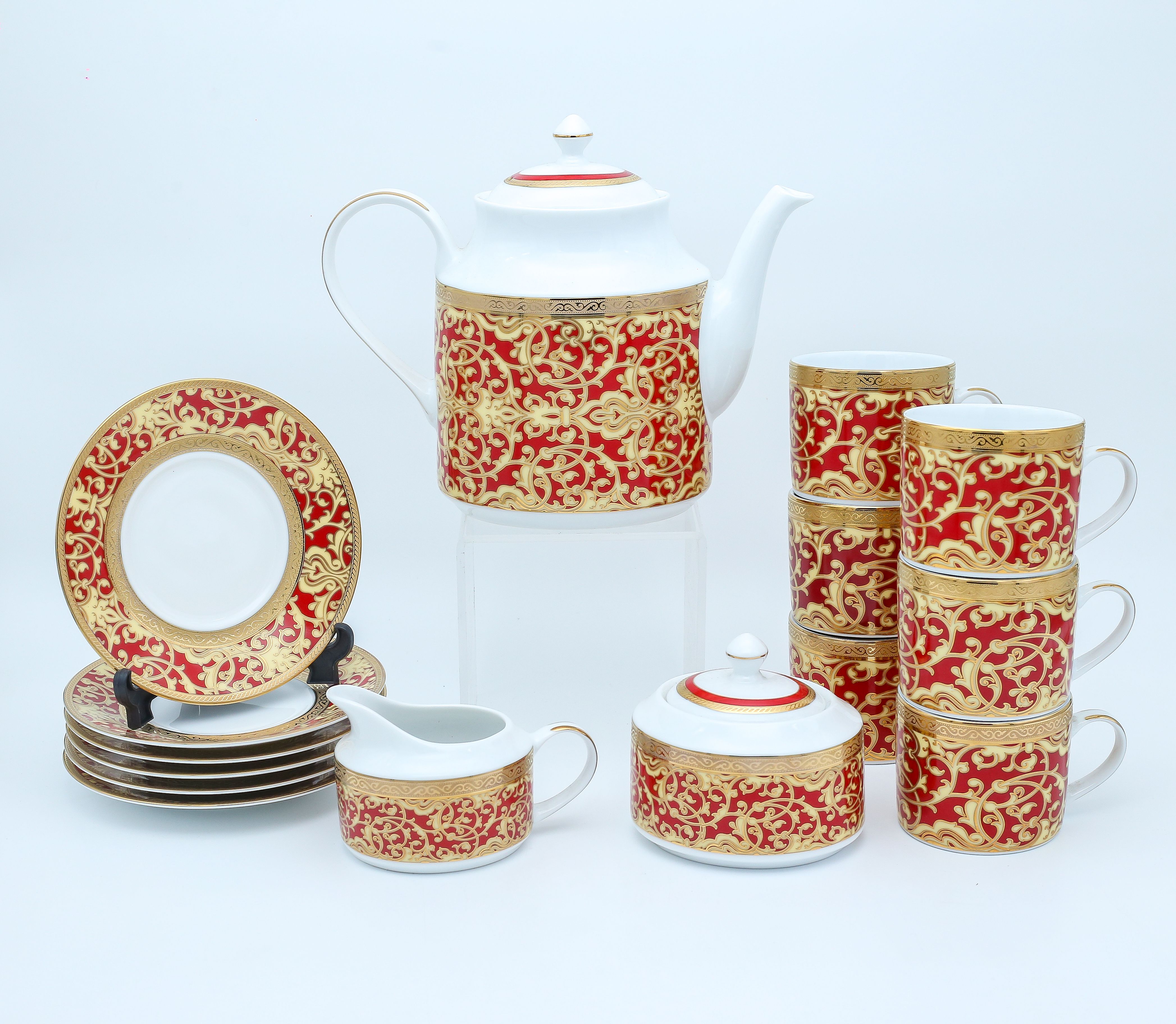 Dankotuwa | Nuptial Red 17 Pieces Tea Set