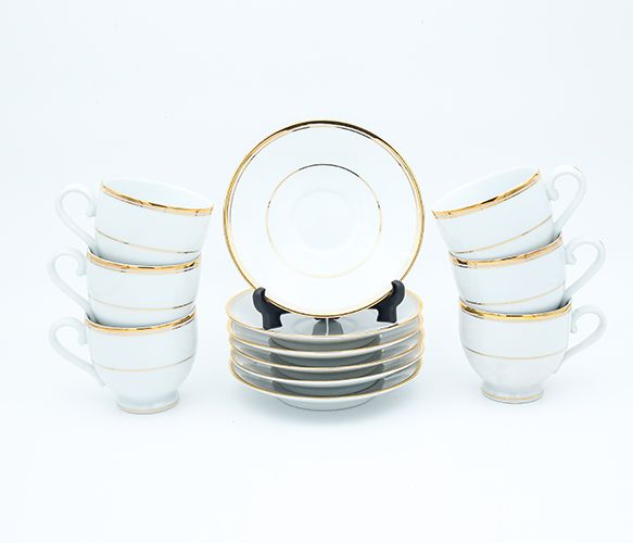Dankotuwa | Spiral Galaxy Red 21 Pieces Dinner Set + Infinity Gold Line 12 Pieces Tea Set