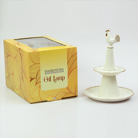 Dankotuwa | Ivory Oil Lamp & 2-Tier Cake Tray