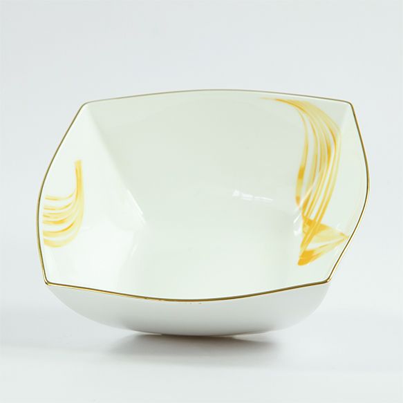 Dankotuwa | Fancy Wave Gold Large Salad Bowl