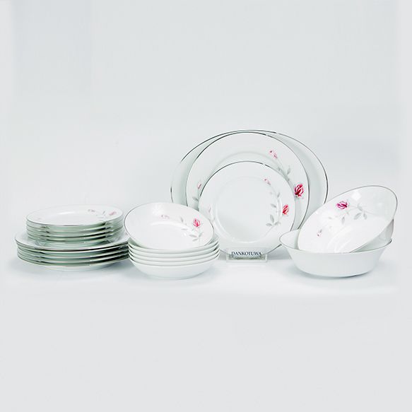 Dankotuwa | Lasting Rose 21 Pieces Dinner Set + 2 Kids Mugs + 2 Color Mugs
