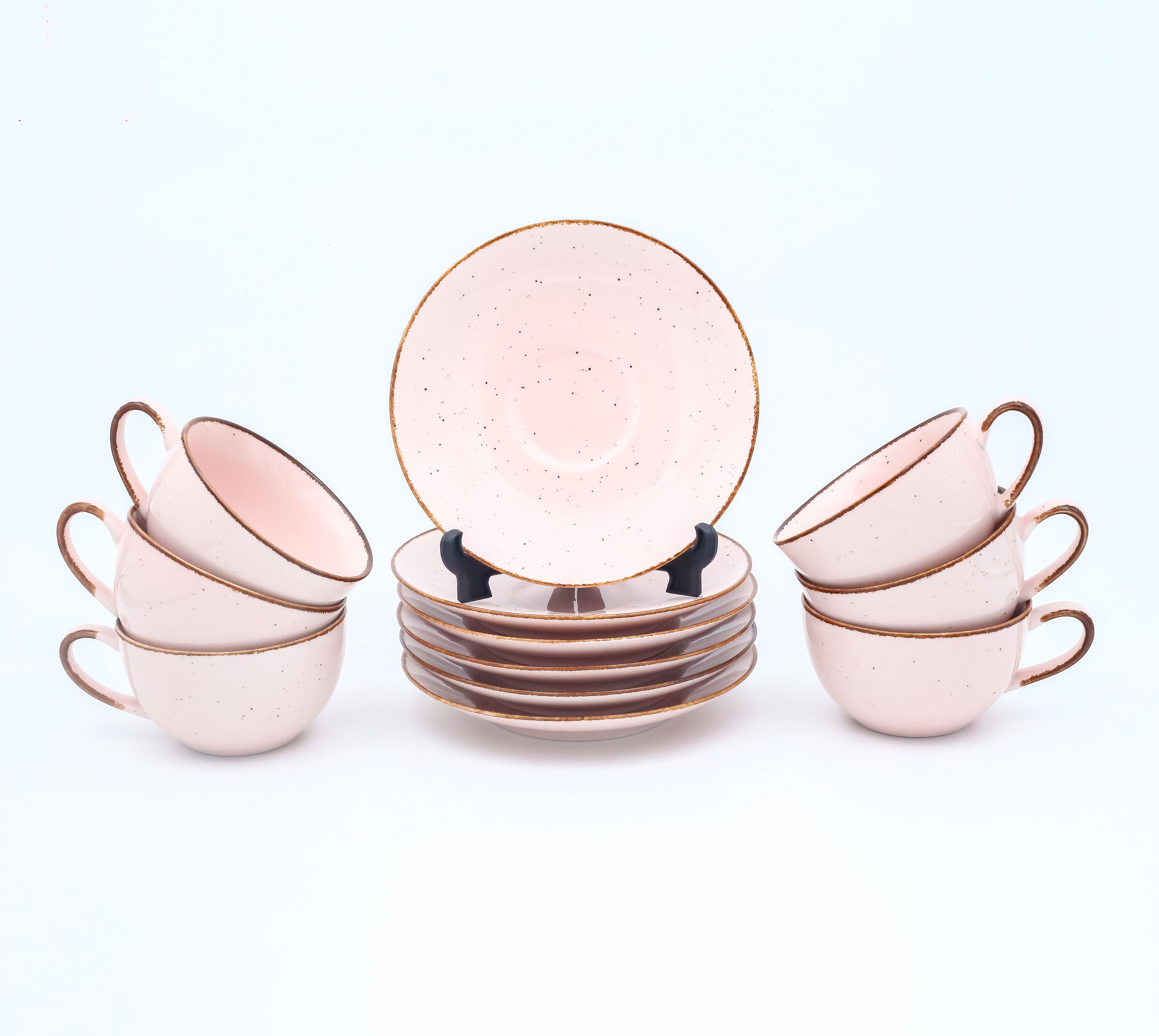 Dankotuwa | Hubby & Wife Mug Set & Paradise Pink 12 Pieces Tea Set