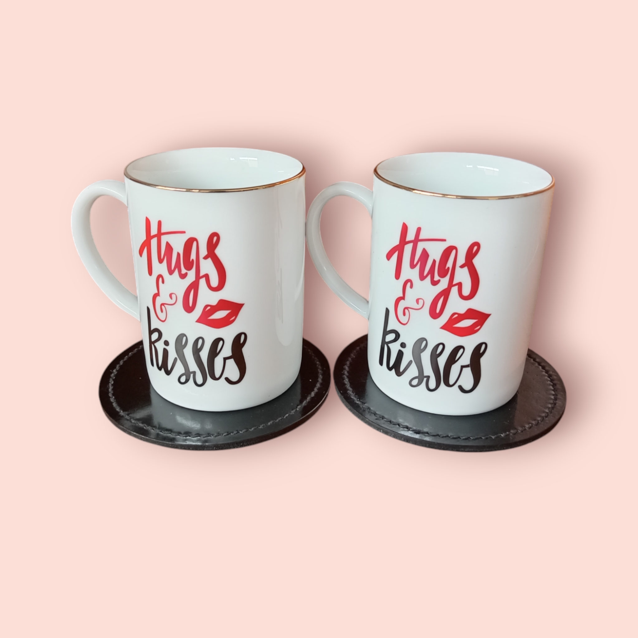 Dankotuwa | Hugs & Kisses Valentine Couple Mugs (Gold Line)