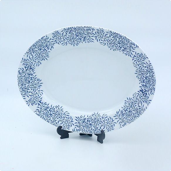 Dankotuwa | Blue Leaf Platter 14''